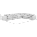  Manufacturer Color_White -- Comfy 158" White Linen Textured Fabric Upholstered 6 pc Modular Sectional IMAGE 10