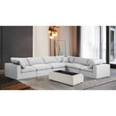  Manufacturer Color_White -- Comfy 158" White Linen Textured Fabric Upholstered 6 pc Modular Sectional IMAGE 2