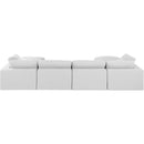  Manufacturer Color_White -- Comfy 158" White Linen Textured Fabric Upholstered 6 pc Modular Sectional IMAGE 3