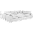  Manufacturer Color_White -- Comfy 119" White Linen Textured Fabric Upholstered 6 pc Modular Sectional IMAGE 10