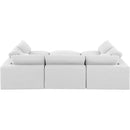  Manufacturer Color_White -- Comfy 119" White Linen Textured Fabric Upholstered 6 pc Modular Sectional IMAGE 3