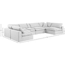  Manufacturer Color_White -- Comfy 158" White Linen Textured Fabric Upholstered 6 pc Modular Sectional IMAGE 10
