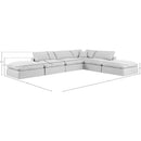  Manufacturer Color_White -- Comfy 157" White Linen Textured Fabric Upholstered 6 pc Modular Sectional IMAGE 10