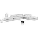  Manufacturer Color_White -- Comfy 157" White Linen Textured Fabric Upholstered 6 pc Modular Sectional IMAGE 11