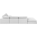  Manufacturer Color_White -- Comfy 157" White Linen Textured Fabric Upholstered 6 pc Modular Sectional IMAGE 3
