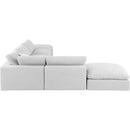  Manufacturer Color_White -- Comfy 157" White Linen Textured Fabric Upholstered 6 pc Modular Sectional IMAGE 5