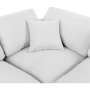  Manufacturer Color_White -- Comfy 157" White Linen Textured Fabric Upholstered 6 pc Modular Sectional IMAGE 8