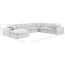  Manufacturer Color_White -- Comfy 158" White Linen Textured Fabric Upholstered 7 pc Modular Sectional IMAGE 10