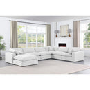  Manufacturer Color_White -- Comfy 158" White Linen Textured Fabric Upholstered 7 pc Modular Sectional IMAGE 2