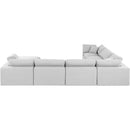  Manufacturer Color_White -- Comfy 158" White Linen Textured Fabric Upholstered 7 pc Modular Sectional IMAGE 3