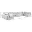  Manufacturer Color_White -- Comfy 197" White Linen Textured Fabric Upholstered 7 pc Modular Sectional IMAGE 10