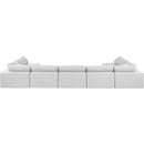  Manufacturer Color_White -- Comfy 197" White Linen Textured Fabric Upholstered 7 pc Modular Sectional IMAGE 3