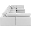  Manufacturer Color_White -- Comfy 197" White Linen Textured Fabric Upholstered 7 pc Modular Sectional IMAGE 5