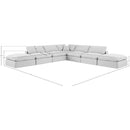  Manufacturer Color_White -- Comfy 157" White Linen Textured Fabric Upholstered 7 pc Modular Sectional IMAGE 10