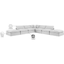  Manufacturer Color_White -- Comfy 157" White Linen Textured Fabric Upholstered 7 pc Modular Sectional IMAGE 11
