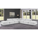  Manufacturer Color_White -- Comfy 157" White Linen Textured Fabric Upholstered 7 pc Modular Sectional IMAGE 2