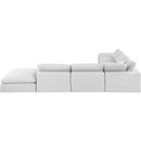  Manufacturer Color_White -- Comfy 157" White Linen Textured Fabric Upholstered 7 pc Modular Sectional IMAGE 3