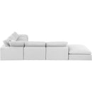  Manufacturer Color_White -- Comfy 157" White Linen Textured Fabric Upholstered 7 pc Modular Sectional IMAGE 5