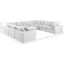  Manufacturer Color_White -- Comfy 158" White Linen Textured Fabric Upholstered 8 pc Modular Sectional IMAGE 10