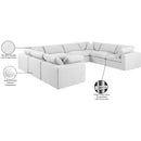  Manufacturer Color_White -- Comfy 158" White Linen Textured Fabric Upholstered 8 pc Modular Sectional IMAGE 11