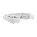  Manufacturer Color_White -- Comfy 158" White Linen Textured Fabric Upholstered 8 pc Modular Sectional IMAGE 1