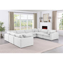  Manufacturer Color_White -- Comfy 158" White Linen Textured Fabric Upholstered 8 pc Modular Sectional IMAGE 2