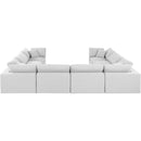  Manufacturer Color_White -- Comfy 158" White Linen Textured Fabric Upholstered 8 pc Modular Sectional IMAGE 3