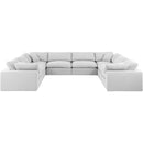  Manufacturer Color_White -- Comfy 158" White Linen Textured Fabric Upholstered 8 pc Modular Sectional IMAGE 4
