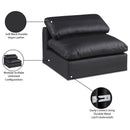 Meridian Comfy Black Vegan Leather Modular Armless Chair IMAGE 11