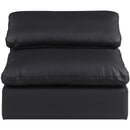Meridian Comfy Black Vegan Leather Modular Armless Chair IMAGE 4
