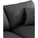 Meridian Comfy Black Vegan Leather Modular Armless Chair IMAGE 8