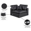 Meridian Comfy Black Vegan Leather Modular Corner Chair IMAGE 12
