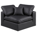 Meridian Comfy Black Vegan Leather Modular Corner Chair IMAGE 1