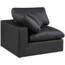  Manufacturer Color_Black -- Meridian Comfy Stationary Leather Look Chair IMAGE 5