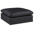 Meridian Comfy Black Vegan Leather Modular Ottoman IMAGE 1