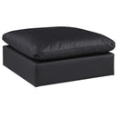 Meridian Comfy Black Vegan Leather Modular Ottoman IMAGE 1