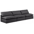  Manufacturer Color_Black -- Meridian Comfy Leather Look 3 pc Sectional IMAGE 1