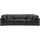  Manufacturer Color_Black -- Meridian Comfy Leather Look 3 pc Sectional IMAGE 4