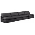  Manufacturer Color_Black -- Meridian Comfy Leather Look 4 pc Sectional IMAGE 1