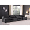  Manufacturer Color_Black -- Meridian Comfy Leather Look 4 pc Sectional IMAGE 2