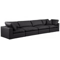  Manufacturer Color_Black -- Meridian Comfy Leather Look 4 pc Sectional IMAGE 1
