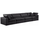  Manufacturer Color_Black -- Meridian Comfy Leather Look 4 pc Sectional IMAGE 1