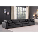  Manufacturer Color_Black -- Meridian Comfy Leather Look 4 pc Sectional IMAGE 2