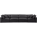  Manufacturer Color_Black -- Meridian Comfy Leather Look 4 pc Sectional IMAGE 4