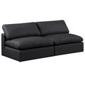  Manufacturer Color_Black -- Meridian Comfy Leather Look 2 pc Sectional IMAGE 1
