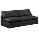  Manufacturer Color_Black -- Meridian Comfy Leather Look 2 pc Sectional IMAGE 1