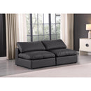  Manufacturer Color_Black -- Meridian Comfy Leather Look 2 pc Sectional IMAGE 2