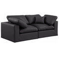 Manufacturer Color_Black -- Meridian Comfy Leather Look 2 pc Sectional IMAGE 1