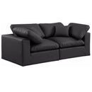  Manufacturer Color_Black -- Meridian Comfy Leather Look 2 pc Sectional IMAGE 1