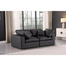  Manufacturer Color_Black -- Meridian Comfy Leather Look 2 pc Sectional IMAGE 2